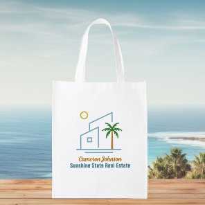 Beach Real Estate Company Cute Customizable Grocery Bag