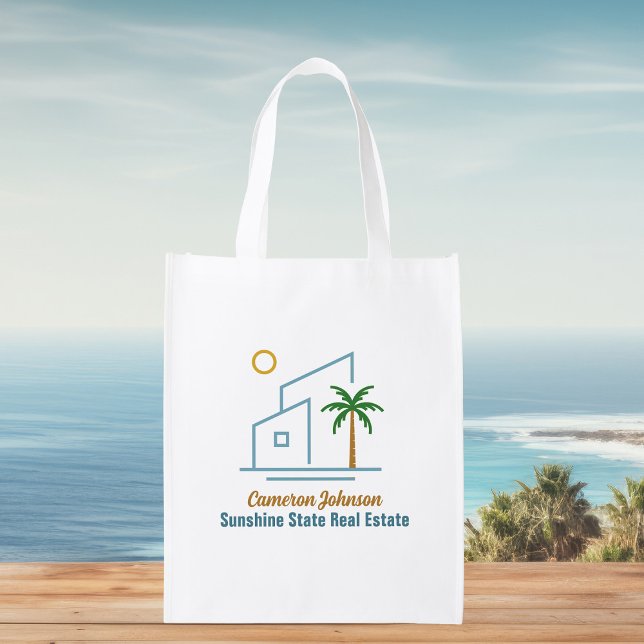 Beach Real Estate Company Cute Customizable Grocery Bag (Creator Uploaded)
