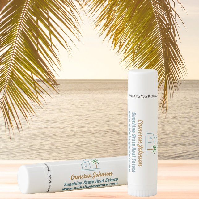 Beach Real Estate Company Cute Customizable Lip Balm (Creator Uploaded)