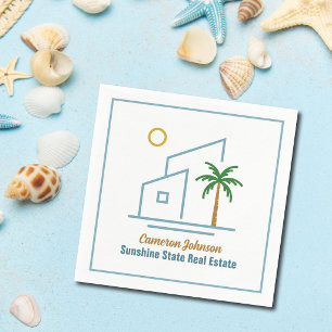 Beach Real Estate Company Cute Customizable Napkins