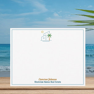 Beach Real Estate Company Cute Customized Note Card