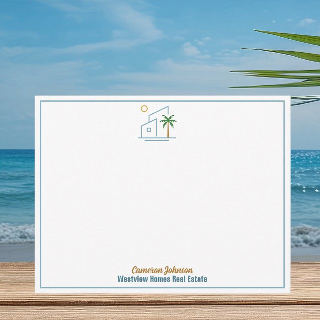 Beach Real Estate Company Cute Customized Note Card (Creator Uploaded)