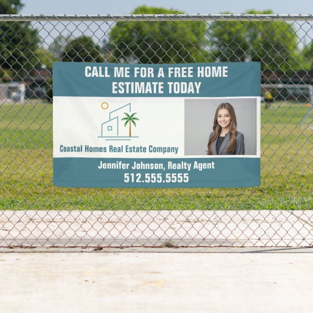 Beach Real Estate Company Marketing Coastal Blue Banner (Insitu)