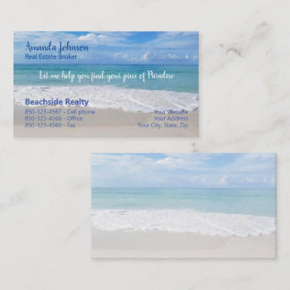 Beach Real Estate Piece of Paradise Sea Foam Business Card