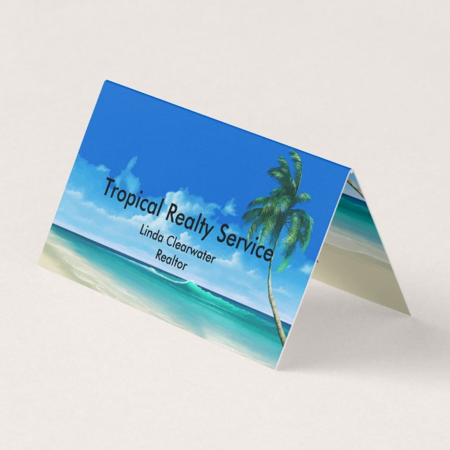 Beach Real Estate Theme Business Card (Front)