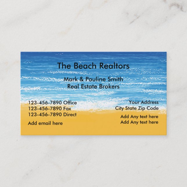 Beach Real Esteate Business Card (Front)