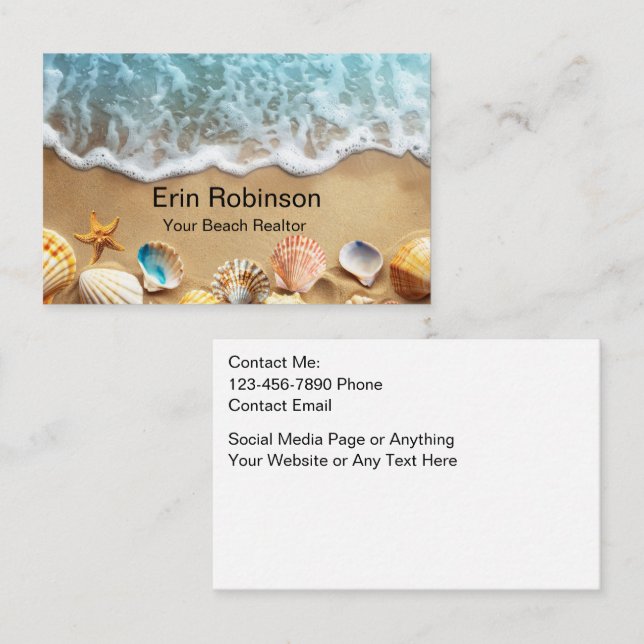 Beach Realtor Coastal Business Cards (Front/Back)