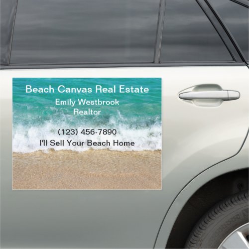Beach Realtor Home Sales Theme Car Magnet