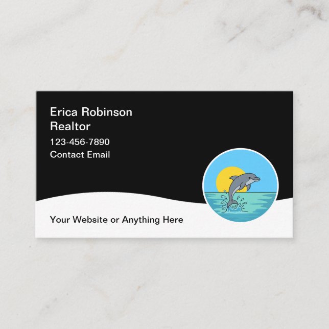 Beach Realtor Real Estate Business Cards (Front)