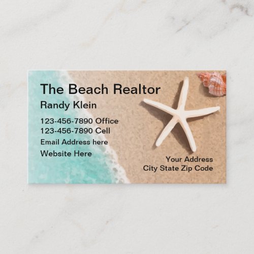 Beach Realtor Tropical Coastal Design Business Car Business Card