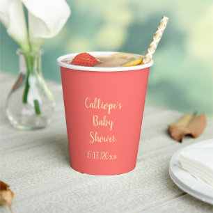 Beach Red Orange Let's Get Beachy Paper Cups