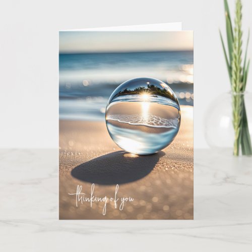 Beach Reflection In Lens Ball Card