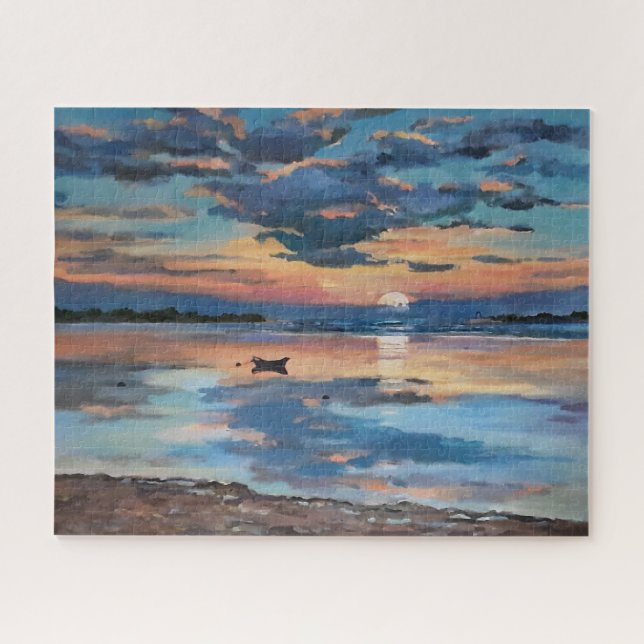 Beach Reflections, Full Moon Jigsaw Puzzle (Horizontal)