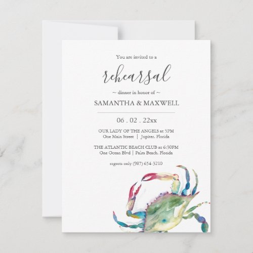 Beach Rehearsal Dinner Invitation Template