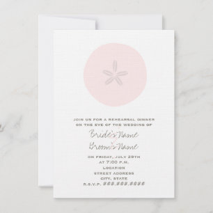 Beach Rehearsal Dinner - Pink Sand Dollar Invitation