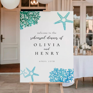 Beach Rehearsal Dinner Starfish Welcome Sign
