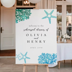Beach Rehearsal Dinner Starfish Welcome Sign