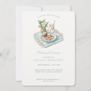 Beach Rehearsal Dinner Winter Wedding Invitation