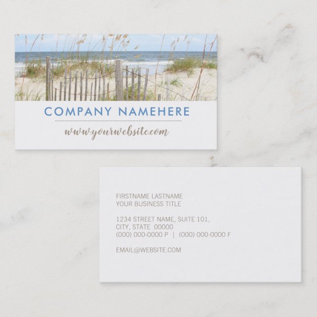 Beach Related Business Cards (Front/Back)