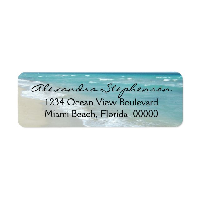 Beach Relaxation Ocean View Spa White Sand Label (Front)