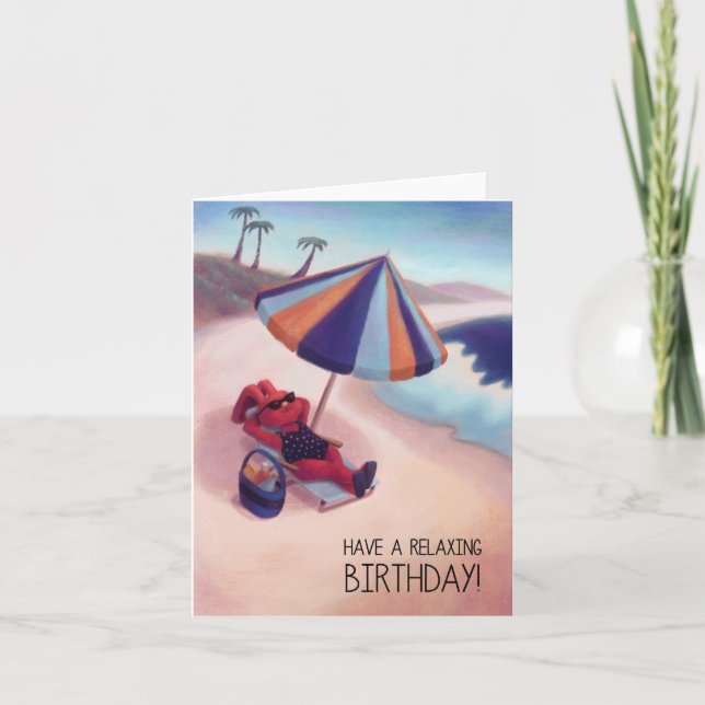 Beach Relaxing Birthday Card (Front)