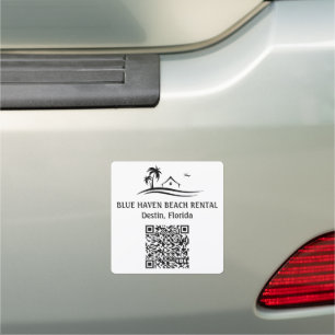 Beach rental Home STR QR Code Vacation Car Magnet