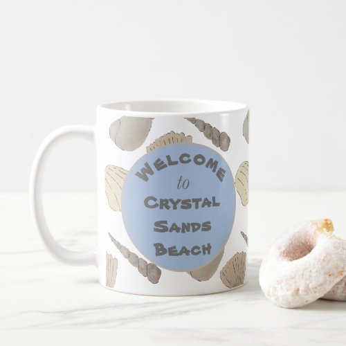 Beach Rental House Artistic Sea Shells Coffee Mug