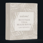 Beach Rental House Vacation Guest Info Book Mini Binder<br><div class="desc">A neutral tan color modern and elegant beach vacation rental house guest information MINI binder (half sheet size) does double-duty as a beautiful welcome kit with useful details printed directly on the back such as the wifi information, address, and property manager phone number. As a frequent vacation renter, this is...</div>