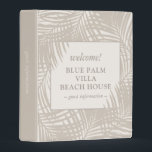 Beach Rental House Vacation Guest Info Book Mini Binder<br><div class="desc">A neutral tan color modern and elegant beach vacation rental house guest information MINI binder (half sheet size) does double-duty as a beautiful welcome kit with useful details printed directly on the back such as the wifi information, address, and property manager phone number. As a frequent vacation renter, this is...</div>