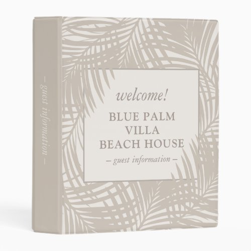Beach Rental House Vacation Guest Info Book Mini Binder