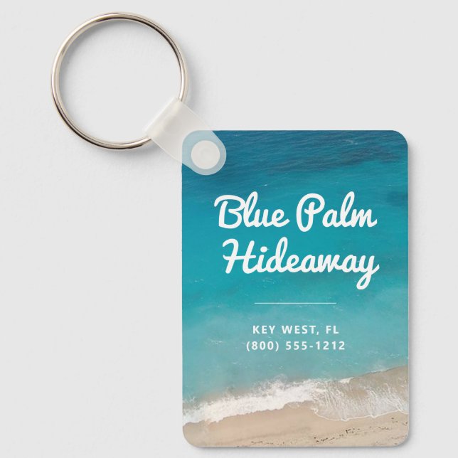 Beach Rental Retro Mod Custom Keychain (Front)