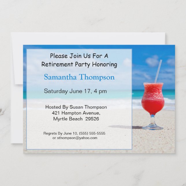 Beach Retirement Invitation (Front)