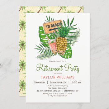 Beach Retirement Party Invitation by Card_Stop at Zazzle