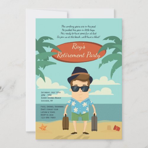 Beach Retirement Party Invitation