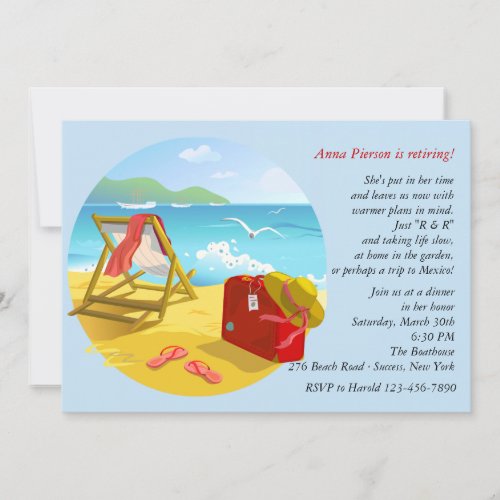 Beach Retirement Party Invitation