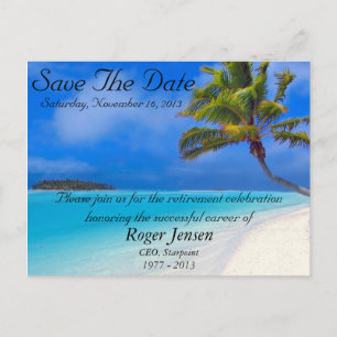 Beach Retirement Save the Date Postcard