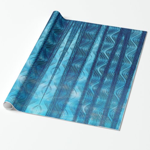 Beach Retro Blue Waves Vintage Cool Wrapping Paper