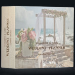 Beach Retro Wedding Floral Arch   3 Ring Binder<br><div class="desc">Beach wedding planner.</div>