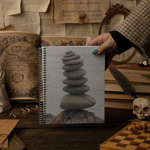 Beach Rock Cairn Photo Notebook