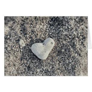Beach Rock Heart Shaped Stone Natural Rock Love Cards