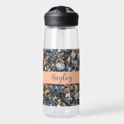 Beach Rocks Customizable Water Bottle