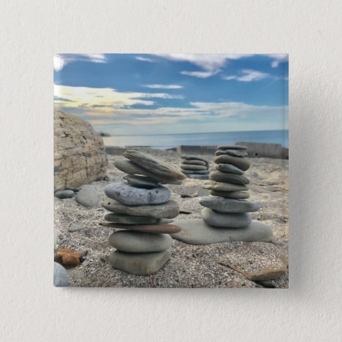 Beach Rocks Photo Button
