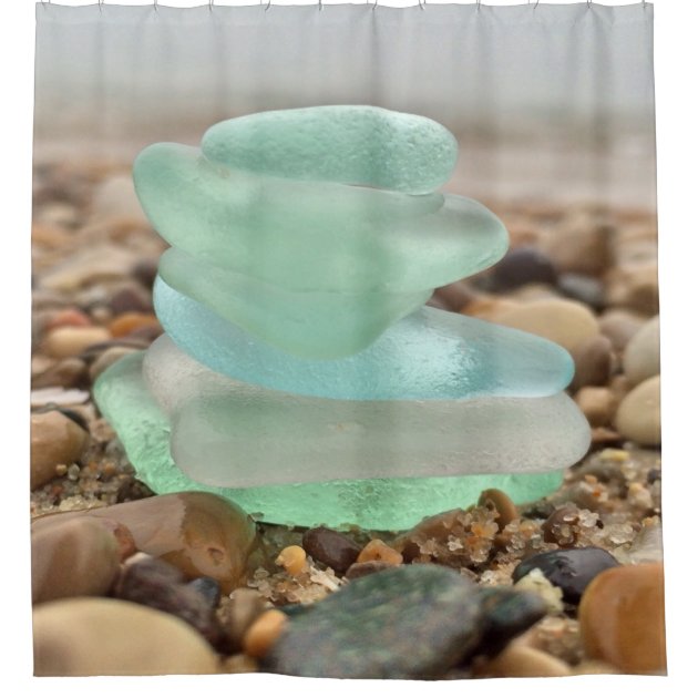 beach sea glass theme shower