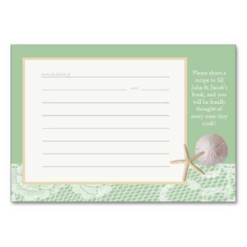 Beach Romance Green Recipe Card