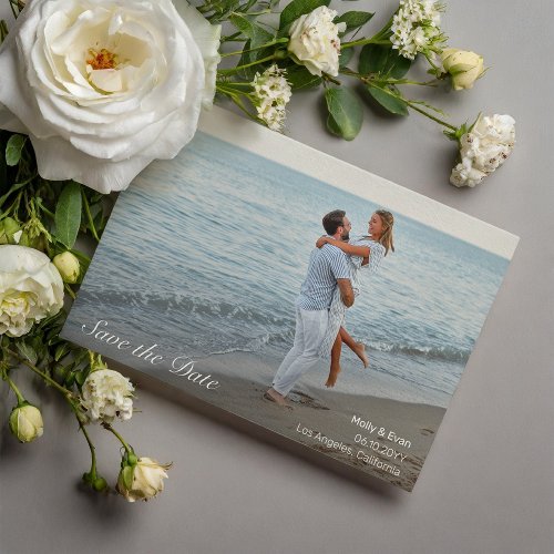 Beach Romance Photo Wedding Save the Date Magnetic Invitation