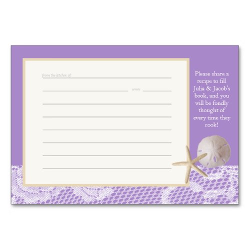 Beach Romance Purple Recipe Card