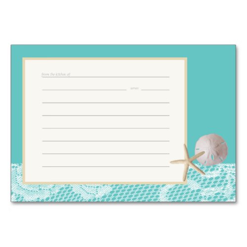 Beach Romance Recipe Card aqua