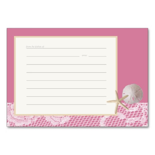 Beach Romance Recipe Card Pink