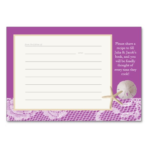 Beach Romance Recipe Card Purple