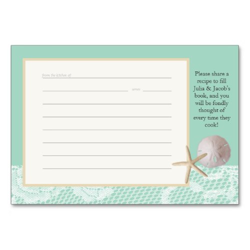 Beach Romance Recipe Card Seafoam